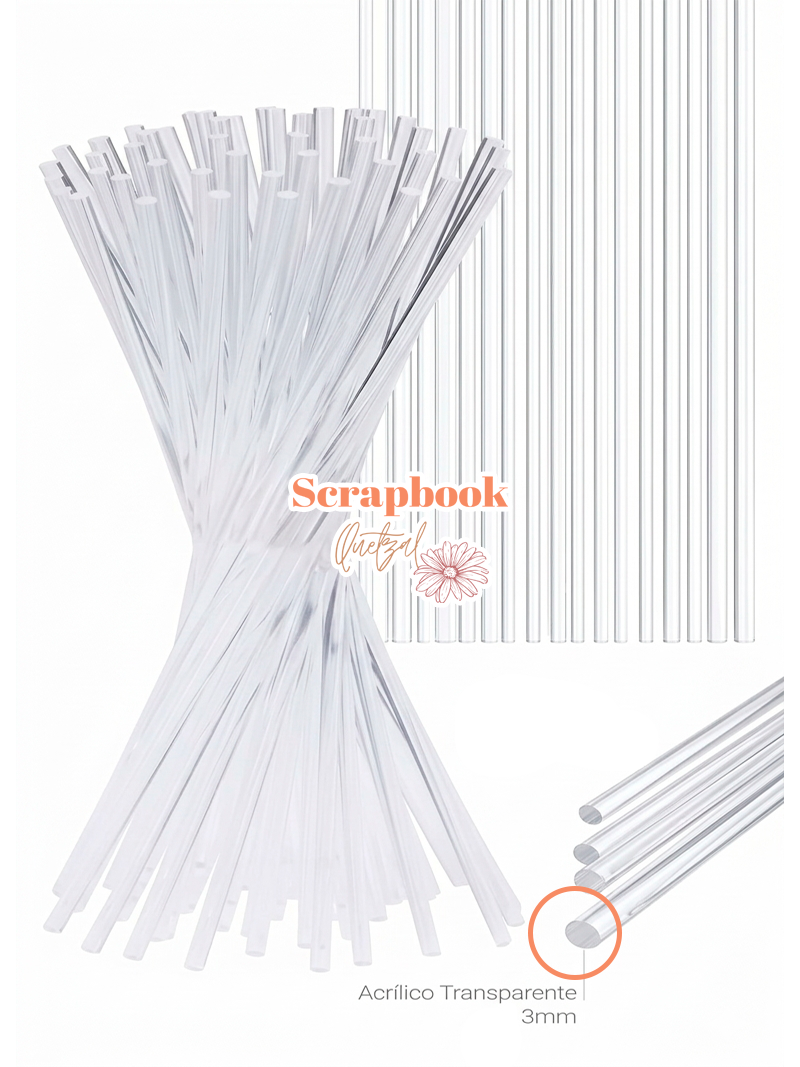 Soporte de Acrílico Cilíndrico Delgado para Cake Toppers (3 mm x 20 cm) - Imagen 3