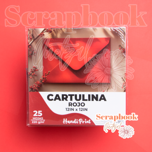 Cartulina rojo Handi Print 12x12 Pulgadas - 220g (25 Hojas)