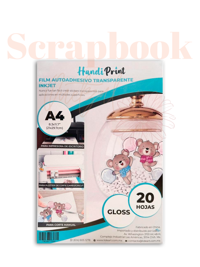 Film autoadhesivo transparente para Inkjet (Gloss) - Handi Print