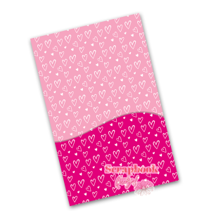 Sobre Interno (Folder) para Agendas y Libretas-Corazón rosa - Tamaño A5 (5 piezas)
