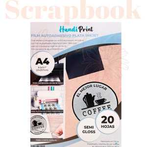 Film Autoadhesivo Inkjet Plata Semi Gloss (Mate) - Handi Print A4 20 hojas